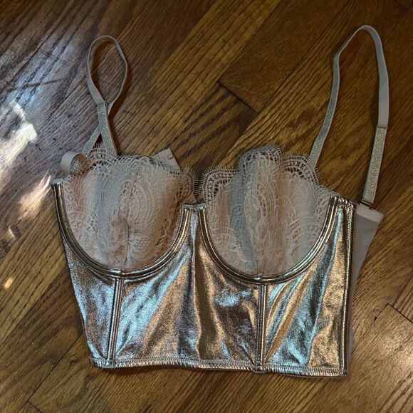 NWT Victoria’s Secret Dream Angels Metallic Lace Bustier – 32D - Picture 1 of 4